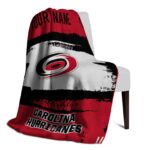 personalized carolina hurricanes paint strokes red white blanket best selling