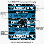 personalized carolina panthers floral stripes blue white blanket new arrival