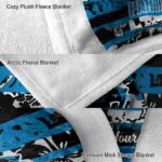 personalized carolina panthers floral stripes blue white blanket premium grade