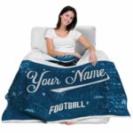 personalized carolina panthers grunge texture blue white blanket best selling
