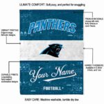 personalized carolina panthers grunge texture blue white blanket best selling