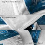personalized carolina panthers grunge texture blue white blanket best selling