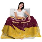 personalized central michigan chippewas grunge streaks maroon blanket best selling