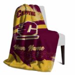 personalized central michigan chippewas grunge streaks maroon blanket best selling