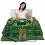 personalized charlotte 49ers baby yoda green blanket latest model