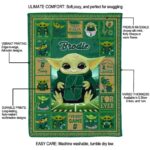 personalized charlotte 49ers baby yoda green blanket new arrival