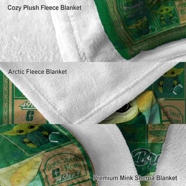 personalized charlotte 49ers baby yoda green blanket premium grade