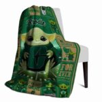 personalized charlotte 49ers baby yoda green blanket top rated
