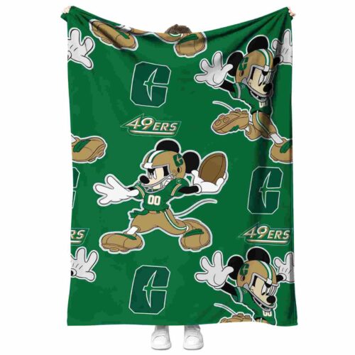 personalized charlotte 49ers mickey green blanket best selling