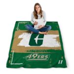 personalized charlotte 49ers paint strokes green white blanket best selling