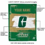 personalized charlotte 49ers paint strokes green white blanket best selling