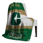 personalized charlotte 49ers paint strokes green white blanket best selling