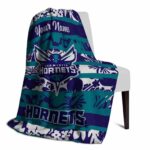 personalized charlotte hornets floral stripes teal white blanket top rated