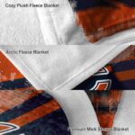 personalized chicago bears grunge streaks blue blanket best selling