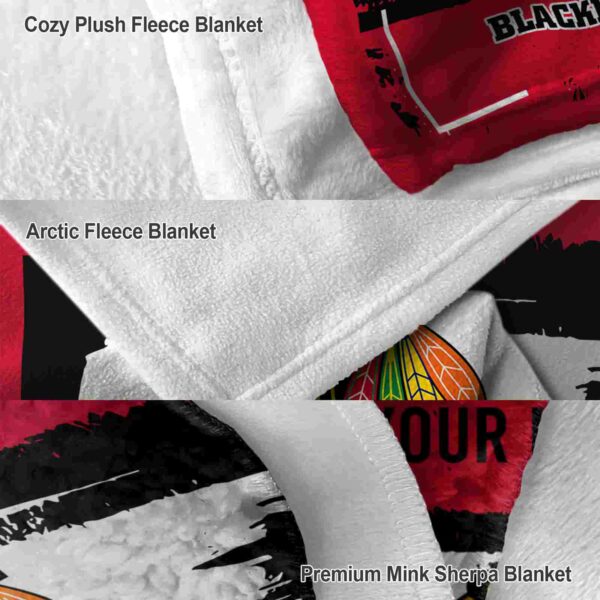 personalized chicago blackhawks paint strokes red white blanket premium grade
