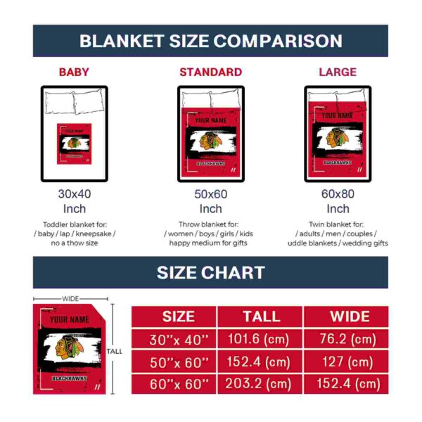 personalized chicago blackhawks paint strokes red white blanket trendy