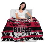 personalized chicago bulls floral stripes red white blanket latest model