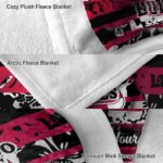 personalized chicago bulls floral stripes red white blanket premium grade