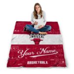 personalized chicago bulls grunge texture red white blanket best selling