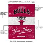personalized chicago bulls grunge texture red white blanket best selling