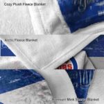 personalized chicago cubs grunge texture blue white blanket best selling