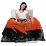 personalized cincinnati bengals grunge streaks orange blanket best selling