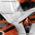personalized cincinnati bengals grunge streaks orange blanket best selling