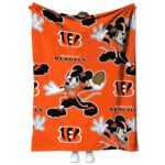 personalized cincinnati bengals mickey orange blanket best selling