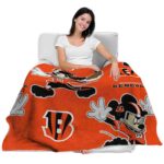 personalized cincinnati bengals mickey orange blanket best selling