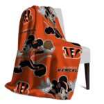personalized cincinnati bengals mickey orange blanket best selling