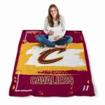 personalized cleveland cavaliers paint strokes wine white blanket best selling