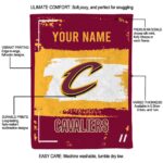 personalized cleveland cavaliers paint strokes wine white blanket best selling