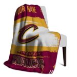 personalized cleveland cavaliers paint strokes wine white blanket best selling