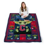 personalized cleveland guardians baby yoda navy blue blanket high quality
