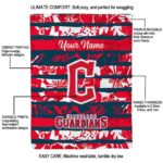 personalized cleveland guardians floral stripes navy blue white blanket new arrival