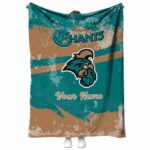 personalized coastal carolina chanticleers grunge streaks green blanket best selling