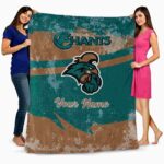 personalized coastal carolina chanticleers grunge streaks green blanket best selling