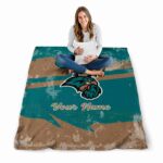 personalized coastal carolina chanticleers grunge streaks green blanket best selling