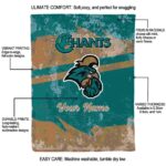 personalized coastal carolina chanticleers grunge streaks green blanket best selling