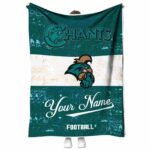 personalized coastal carolina chanticleers grunge texture green white blanket best selling
