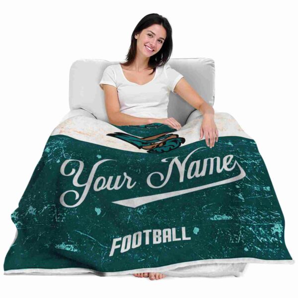 personalized coastal carolina chanticleers grunge texture green white blanket latest model