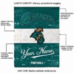 personalized coastal carolina chanticleers grunge texture green white blanket new arrival