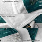 personalized coastal carolina chanticleers grunge texture green white blanket premium grade