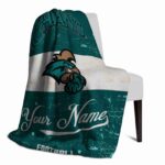 personalized coastal carolina chanticleers grunge texture green white blanket top rated