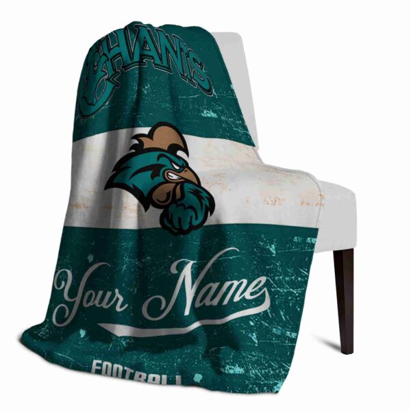personalized coastal carolina chanticleers grunge texture green white blanket top rated