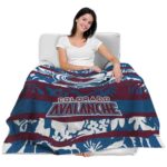 personalized colorado avalanche floral stripes burgundy white blanket best selling