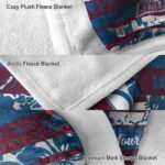 personalized colorado avalanche floral stripes burgundy white blanket best selling