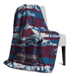 personalized colorado avalanche floral stripes burgundy white blanket best selling