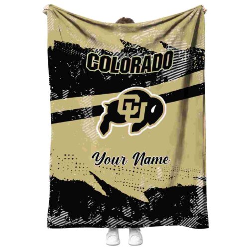personalized colorado buffaloes grunge streaks gold blanket best selling