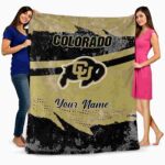 personalized colorado buffaloes grunge streaks gold blanket best selling